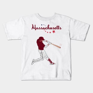 Massachusetts USA Baseball Kids T-Shirt